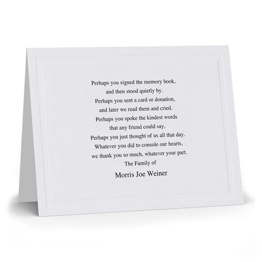 Morris Folded Sympathy Cards - Raised Ink